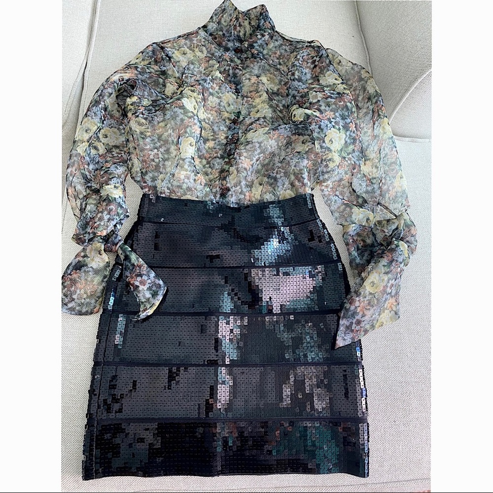 BCBGMaxAzria Sequin Pencil Skirt “Simone”